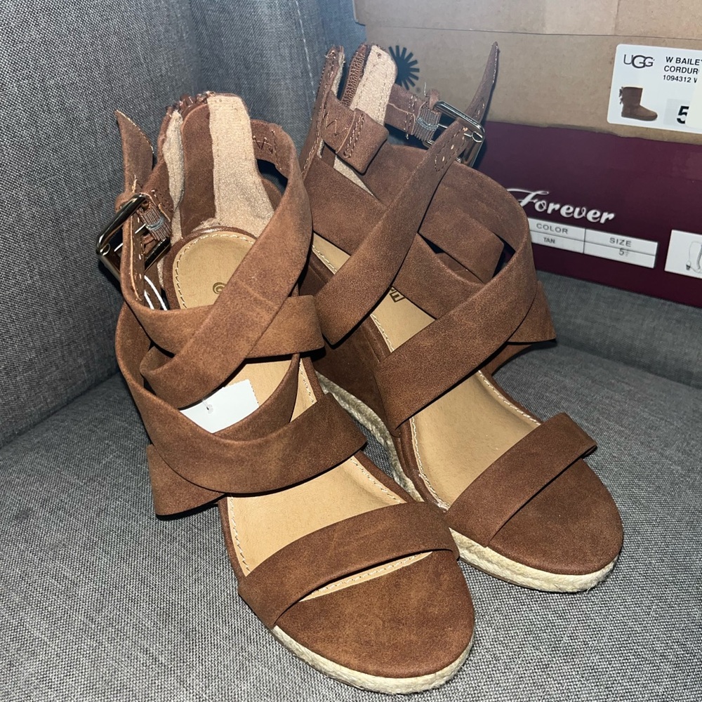 Strappy wedges